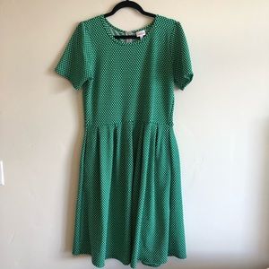 Green and white polka dot Amelia dress